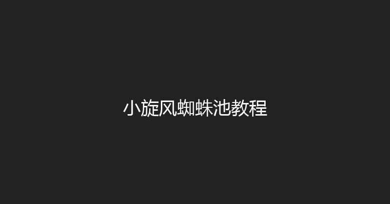 小旋风蜘蛛池教程 封面图