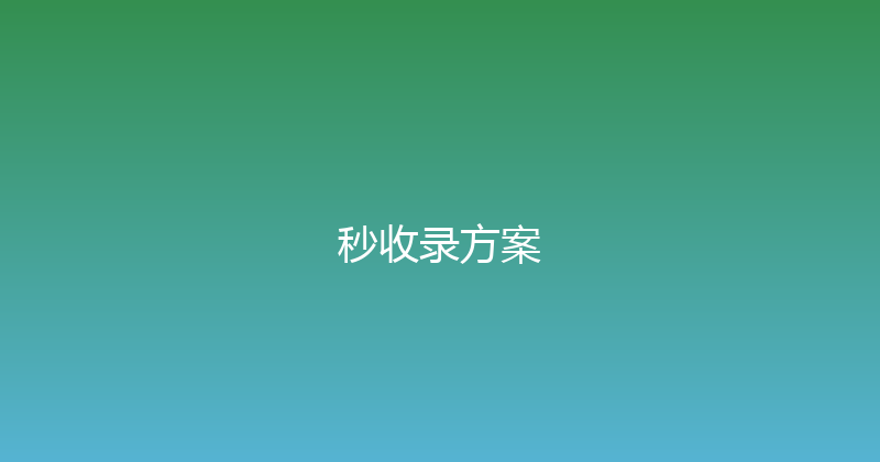 秒收录方案 封面图