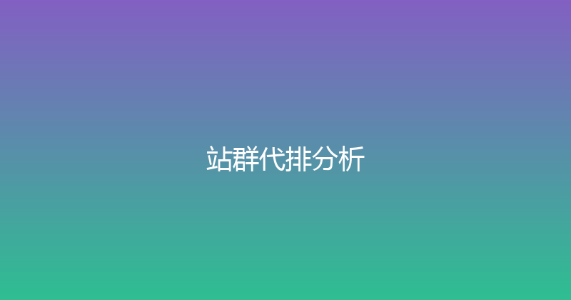 站群代排分析 封面图