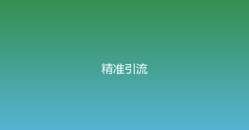 精准引流 封面图