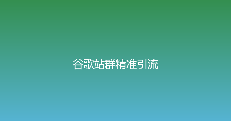 谷歌站群精准引流 封面图
