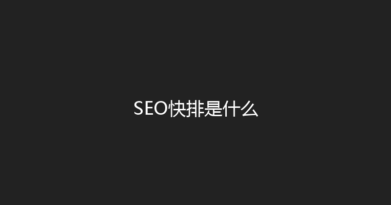 SEO快排是什么 封面图